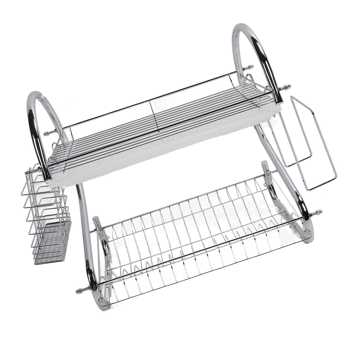 Dish Rack 2 Tier Bowl Dish Drainer Neat Organization Rust Prevention Kitchen Drying Rack Cutting Board Style
