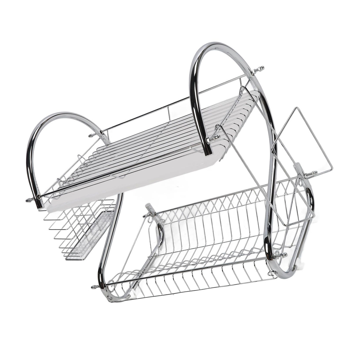 Dish Rack 2 Tier Bowl Dish Drainer Neat Organization Rust Prevention Kitchen Drying Rack Cutting Board Style