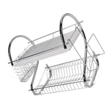 Dish Rack 2 Tier Bowl Dish Drainer Neat Organization Rust Prevention Kitchen Drying Rack Cutting Board Style - 45-Degree Angle
