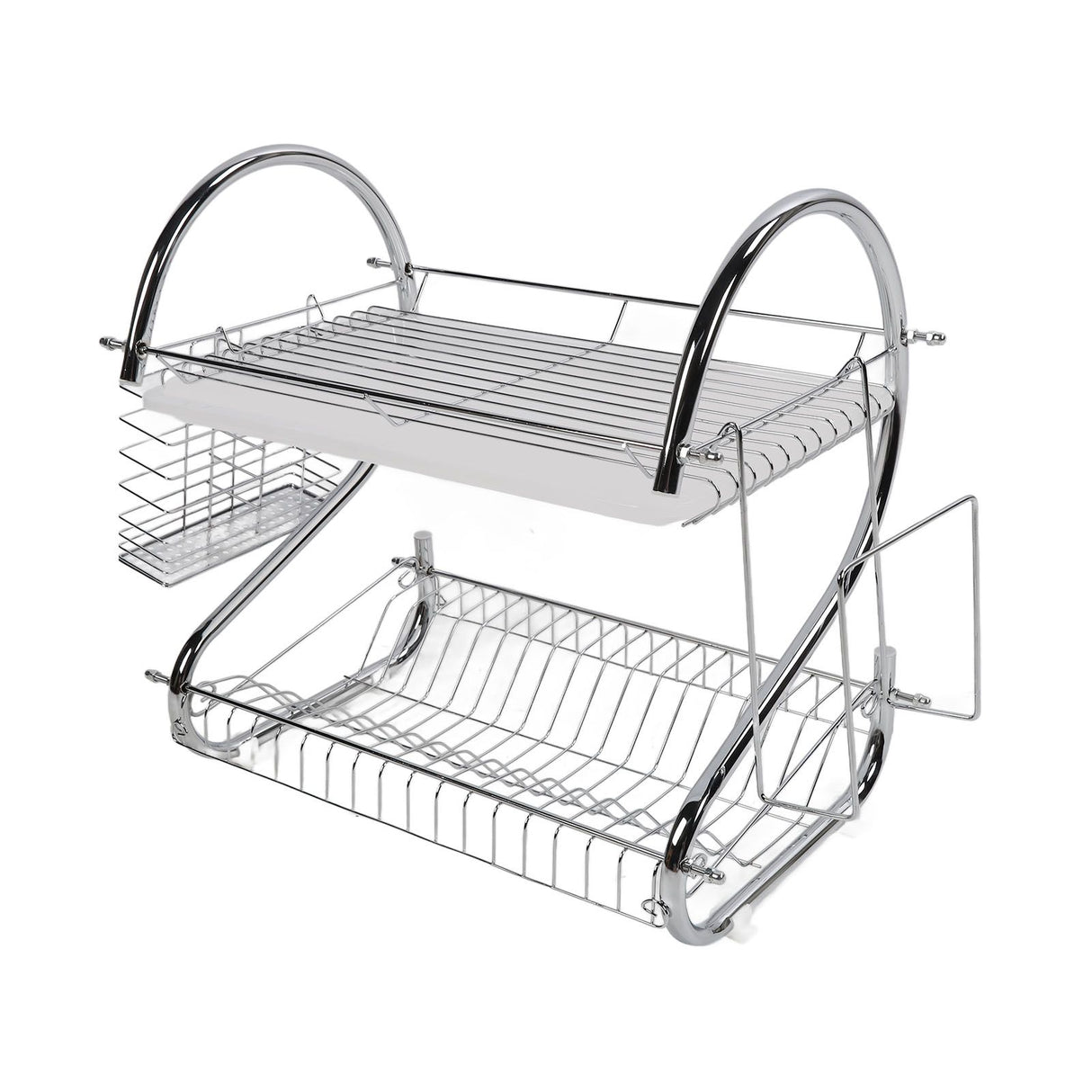 Dish Rack 2 Tier Bowl Dish Drainer Neat Organization Rust Prevention Kitchen Drying Rack Cutting Board Style