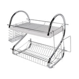Dish Rack 2 Tier Bowl Dish Drainer Neat Organization Rust Prevention Kitchen Drying Rack Cutting Board Style - Close-Up Angle