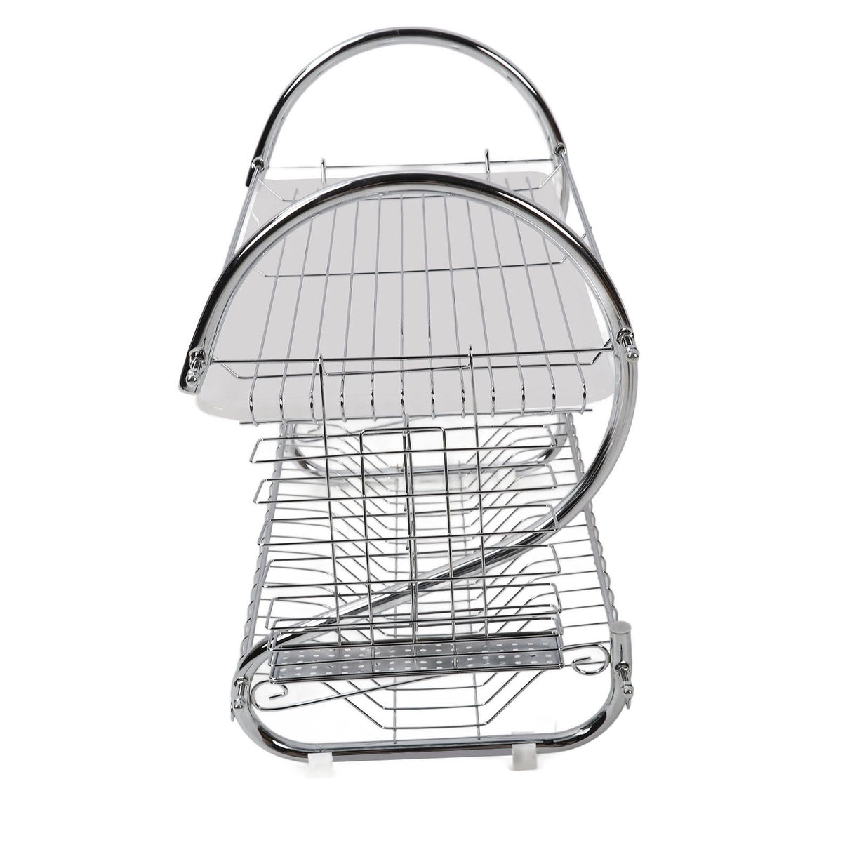 Dish Rack 2 Tier Bowl Dish Drainer Neat Organization Rust Prevention Kitchen Drying Rack Cutting Board Style