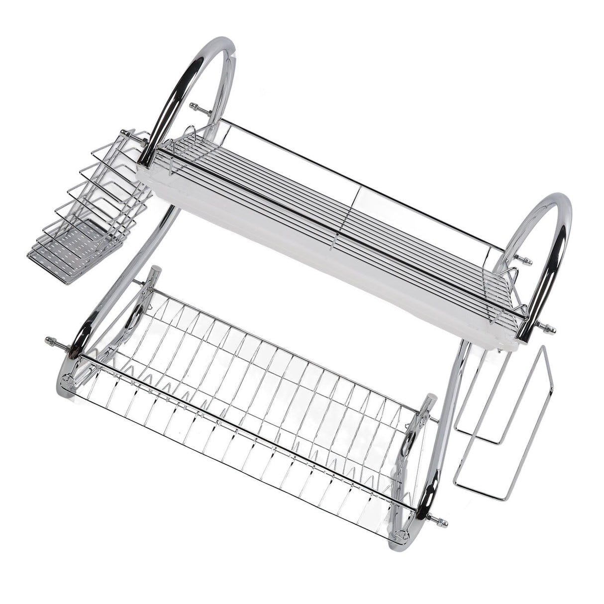 Dish Rack 2 Tier Bowl Dish Drainer Neat Organization Rust Prevention Kitchen Drying Rack Cutting Board Style