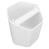 Coffee Knock Box Large Capacity Coffee Grounds Knock Box with Knock Bar and Nonslip Base White - Rear View