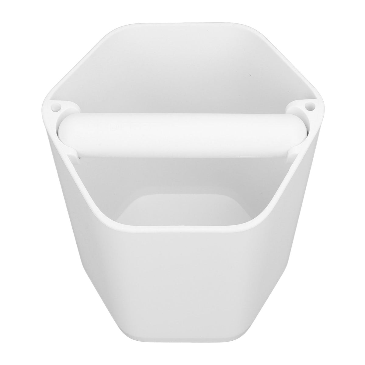 Coffee Knock Box Large Capacity Coffee Grounds Knock Box with Knock Bar and Nonslip Base White