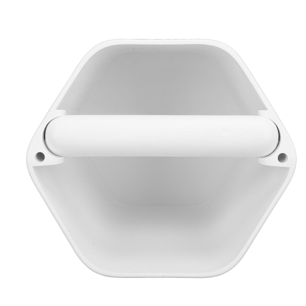 Coffee Knock Box Large Capacity Coffee Grounds Knock Box with Knock Bar and Nonslip Base White