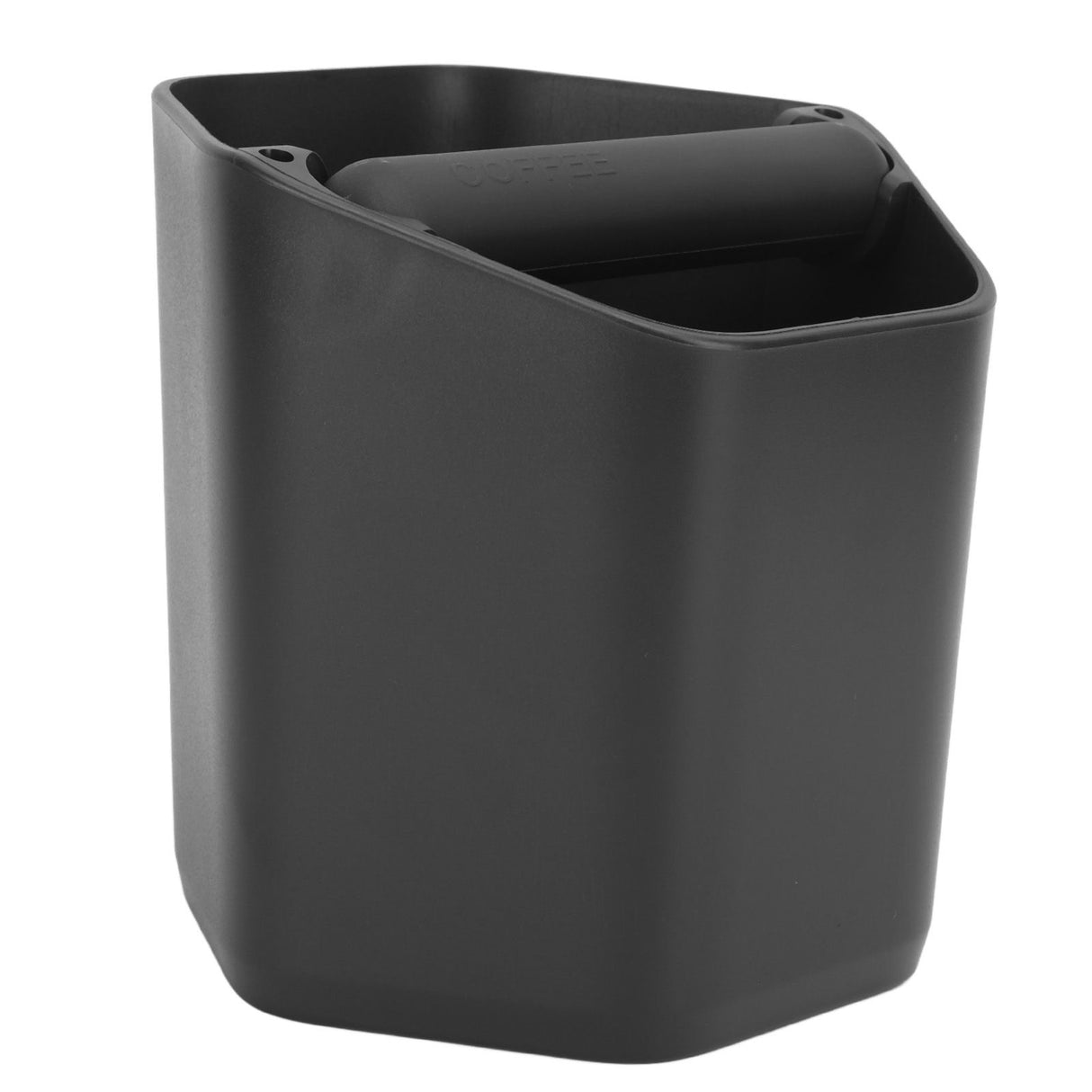 Coffee Knock Box Large Capacity Coffee Grounds Knock Box with Knock Bar and Nonslip Base Black