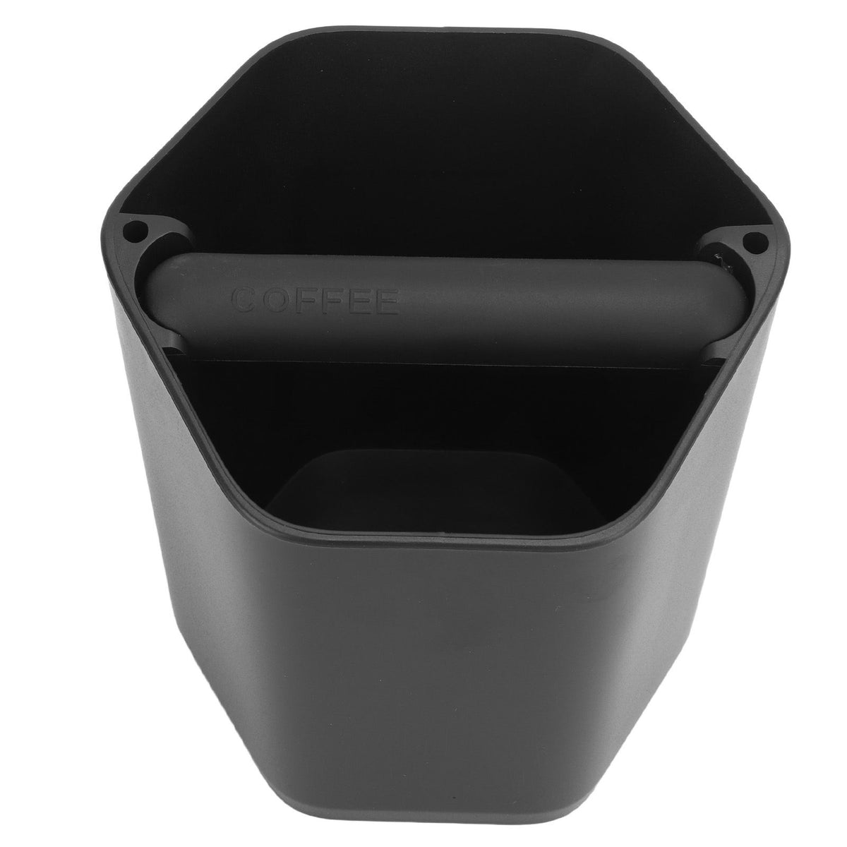 Coffee Knock Box Large Capacity Coffee Grounds Knock Box with Knock Bar and Nonslip Base Black
