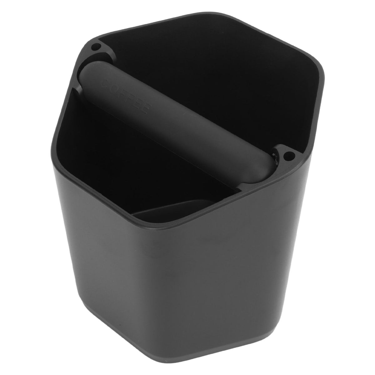 Coffee Knock Box Large Capacity Coffee Grounds Knock Box with Knock Bar and Nonslip Base Black