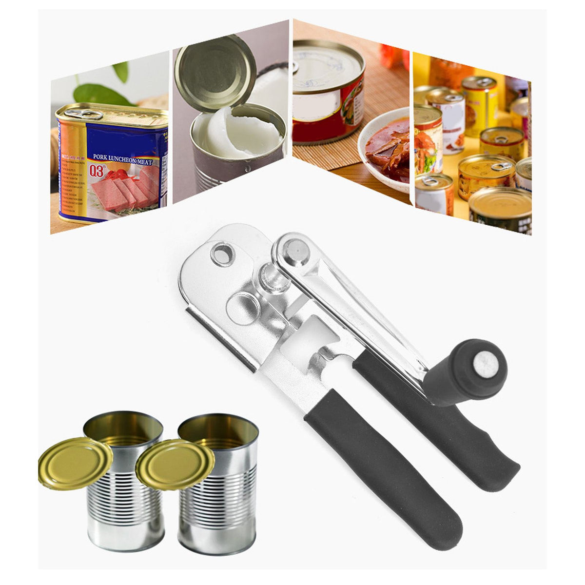 Can Opener Professional Safety Portable Manual Can Lid Opener for Home Kitchen Outdoor Camping