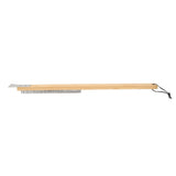 Pizza Oven Brush with Hanging Hole Bamboo Handle Wire BBQ Grill Cleaning Brush with Scraper - Rear View