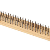 Pizza Oven Brush with Hanging Hole Bamboo Handle Wire BBQ Grill Cleaning Brush with Scraper