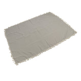 Rectangle Tablecloth Polyester Fiber Decorative Table Cover with Tassel Lace for Home Restaurant Hotel Beige Gray 140x180cm/55.1x70.9in - Front View