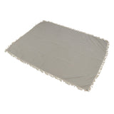 Rectangle Tablecloth Polyester Fiber Decorative Table Cover with Tassel Lace for Home Restaurant Hotel Beige Gray 140x180cm/55.1x70.9in
