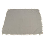 Rectangle Tablecloth Polyester Fiber Decorative Table Cover with Tassel Lace for Home Restaurant Hotel Beige Gray 140x180cm/55.1x70.9in