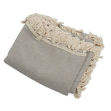 Rectangle Tablecloth Polyester Fiber Decorative Table Cover with Tassel Lace for Home Restaurant Hotel Beige Gray 140x180cm/55.1x70.9in