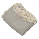 Rectangle Tablecloth Polyester Fiber Decorative Table Cover with Tassel Lace for Home Restaurant Hotel Beige Gray 140x180cm/55.1x70.9in - Extra Image