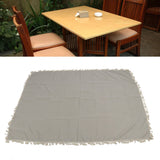 Rectangle Tablecloth Polyester Fiber Decorative Table Cover with Tassel Lace for Home Restaurant Hotel Beige Gray 140x180cm/55.1x70.9in