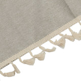 Rectangle Tablecloth Polyester Fiber Decorative Table Cover with Tassel Lace for Home Restaurant Hotel Beige Gray 140x180cm/55.1x70.9in - Extra Image