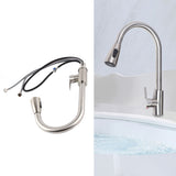 Kitchen Hot Cold Mixing Sink Faucet with Pull Down Sprayer 304 Stainless Steel Kitchen Sink Pull Out Faucet - Extra Image