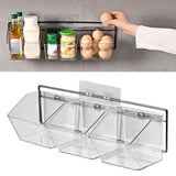Wall Mounted Storage Container 3 Layer Wall Hanging Kitchen Storage Box for Garlic Ginger Onion Horizontal Hanging - Side View