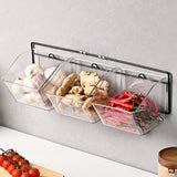 Wall Mounted Storage Container 3 Layer Wall Hanging Kitchen Storage Box for Garlic Ginger Onion Horizontal Hanging