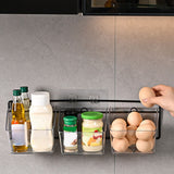 Wall Mounted Storage Container 3 Layer Wall Hanging Kitchen Storage Box for Garlic Ginger Onion Horizontal Hanging - Rear View