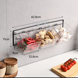 Wall Mounted Storage Container 3 Layer Wall Hanging Kitchen Storage Box for Garlic Ginger Onion Horizontal Hanging