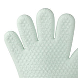 Thickened Silicone Anti Scalding Oven Glove Heat Resistant Silicone Cooking Glove for Microwave Oven Toaster Mint Green