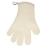 Thickened Silicone Anti Scalding Oven Glove Heat Resistant Silicone Cooking Glove for Microwave Oven Toaster Ivory White - Close-Up Angle