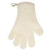 Thickened Silicone Anti Scalding Oven Glove Heat Resistant Silicone Cooking Glove for Microwave Oven Toaster Ivory White