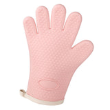 Thickened Silicone Anti Scalding Oven Glove Heat Resistant Silicone Cooking Glove for Microwave Oven Toaster pink Orange
