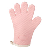 Thickened Silicone Anti Scalding Oven Glove Heat Resistant Silicone Cooking Glove for Microwave Oven Toaster pink Orange