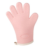 Thickened Silicone Anti Scalding Oven Glove Heat Resistant Silicone Cooking Glove for Microwave Oven Toaster pink Orange - Top-Down View