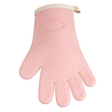 Thickened Silicone Anti Scalding Oven Glove Heat Resistant Silicone Cooking Glove for Microwave Oven Toaster pink Orange