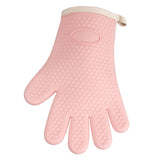 Thickened Silicone Anti Scalding Oven Glove Heat Resistant Silicone Cooking Glove for Microwave Oven Toaster pink Orange