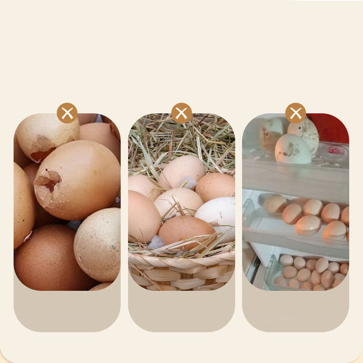3PCS Egg Container For Refrigerator Plastic Stackable Auto Rolling Egg Holder Storage Box for Household White