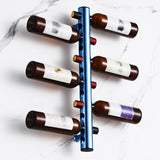 8 Holes Stainless Steel Wall Mounted Wine Rack Wall Bar Wine Bottle Rack Red Wine Storage Rack Blue