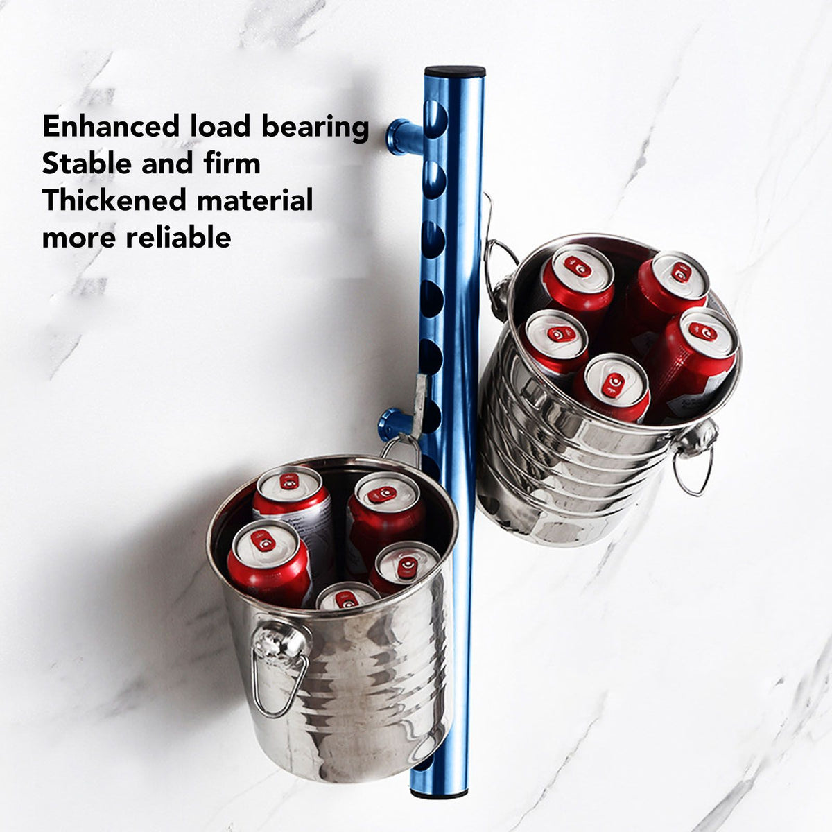 8 Holes Stainless Steel Wall Mounted Wine Rack Wall Bar Wine Bottle Rack Red Wine Storage Rack Blue
