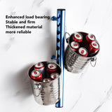 8 Holes Stainless Steel Wall Mounted Wine Rack Wall Bar Wine Bottle Rack Red Wine Storage Rack Blue - Extra Image
