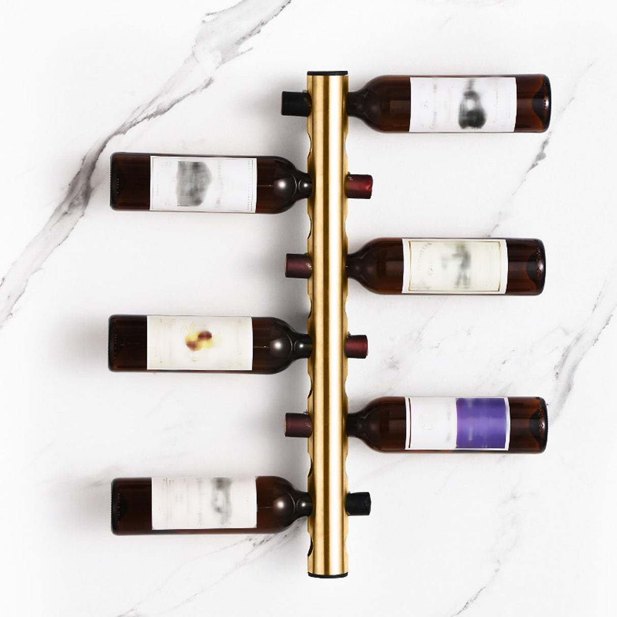 8 Holes Stainless Steel Wall Mounted Wine Rack Wall Bar Wine Bottle Rack Red Wine Storage Rack Gold