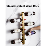 8 Holes Stainless Steel Wall Mounted Wine Rack Wall Bar Wine Bottle Rack Red Wine Storage Rack Gold - Extra Image