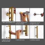 8 Holes Stainless Steel Wall Mounted Wine Rack Wall Bar Wine Bottle Rack Red Wine Storage Rack Gold