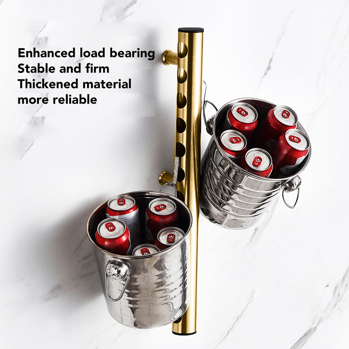 8 Holes Stainless Steel Wall Mounted Wine Rack Wall Bar Wine Bottle Rack Red Wine Storage Rack Gold