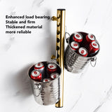 8 Holes Stainless Steel Wall Mounted Wine Rack Wall Bar Wine Bottle Rack Red Wine Storage Rack Gold