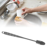 Silicone Bottle Brush Durable Long Handle Baby Bottle Cleaning Brush for Home Kitchen Office Long Grey