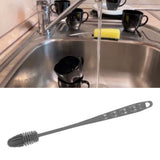 Silicone Bottle Brush Durable Long Handle Baby Bottle Cleaning Brush for Home Kitchen Office Long Grey