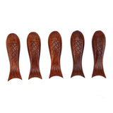 5Pcs Wooden Fish Shape Chopstick Rest Stand Rack Spoon Fork Knife Holder Wooden Chopstick Holder