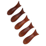 5Pcs Wooden Fish Shape Chopstick Rest Stand Rack Spoon Fork Knife Holder Wooden Chopstick Holder