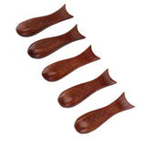 5Pcs Wooden Fish Shape Chopstick Rest Stand Rack Spoon Fork Knife Holder Wooden Chopstick Holder